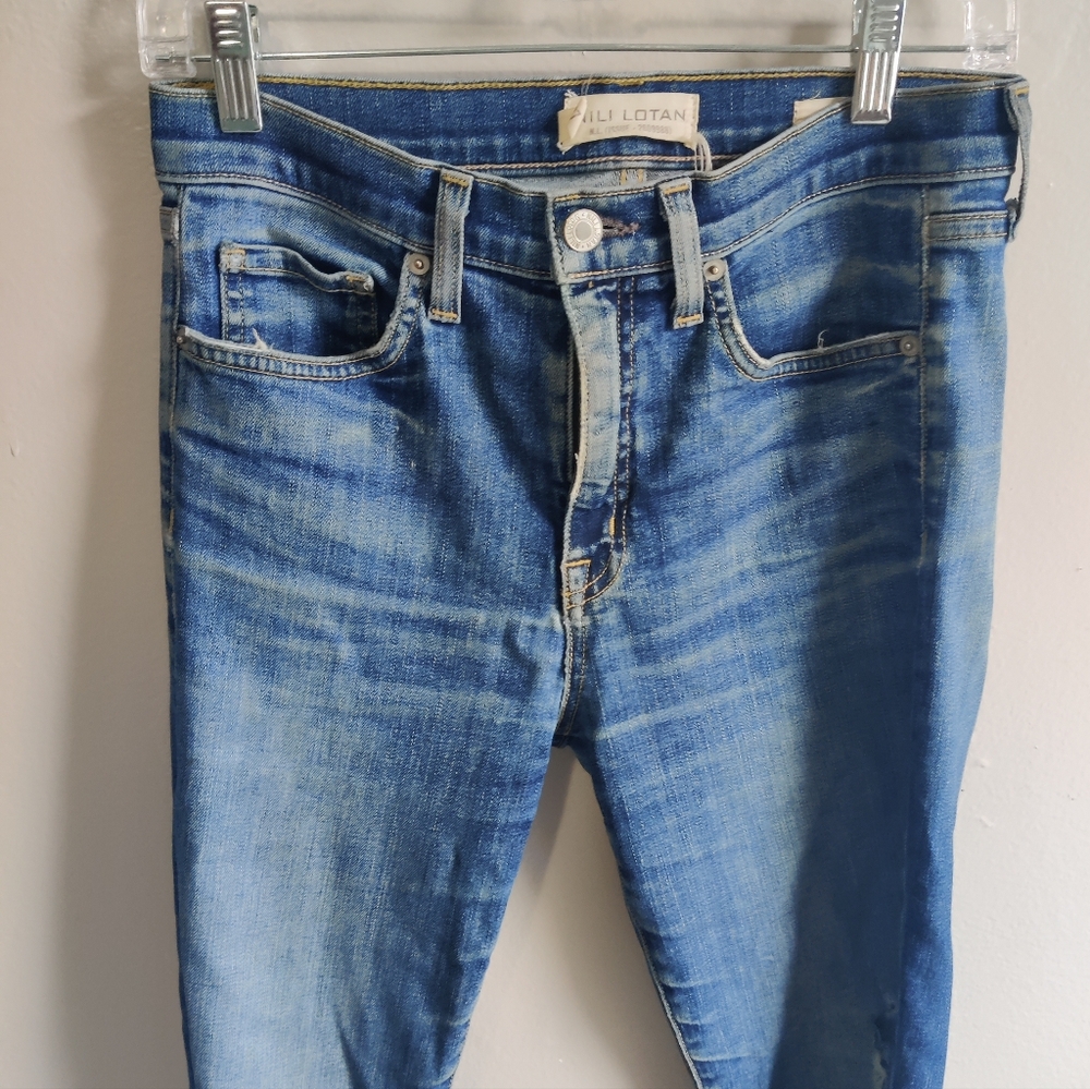 Nili Lotan Mid Rise Distressed Jeans - Picture 6 of 14